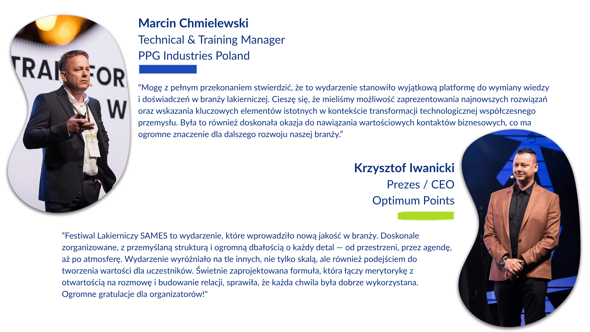Opinie przedstawicieli PPG i Optimum Points na temat nowego formatu konferencji SAMES dla branży przemysłowej