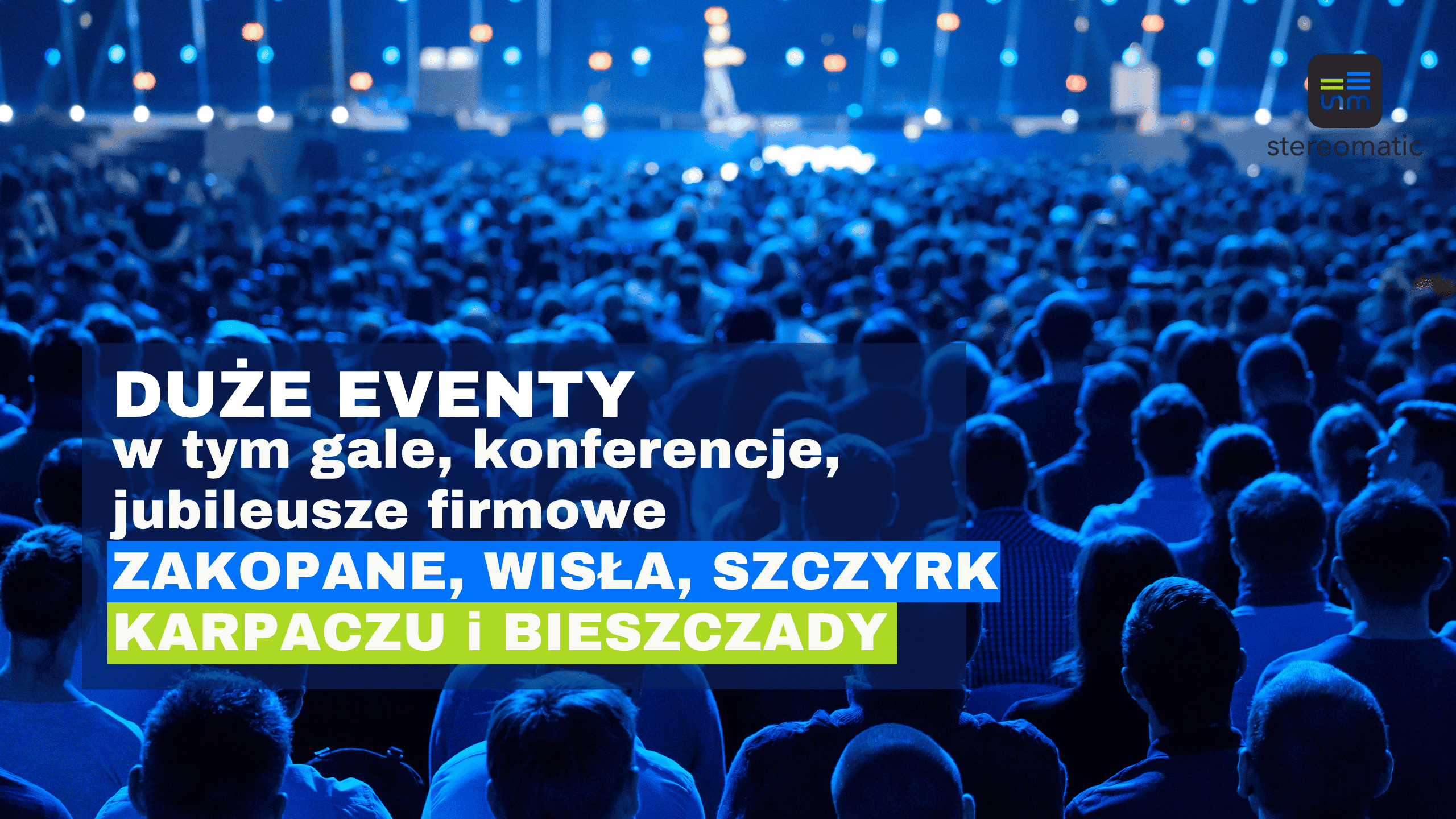 Widownia podczas dużej konferencji firmowej w górach – profesjonalne wydarzenie B2B z udziałem pracowników lub klientów w Zakopanem, Karpaczu, Wiśle, Szczyrku lub Bukowinie Tatrzańskiej.