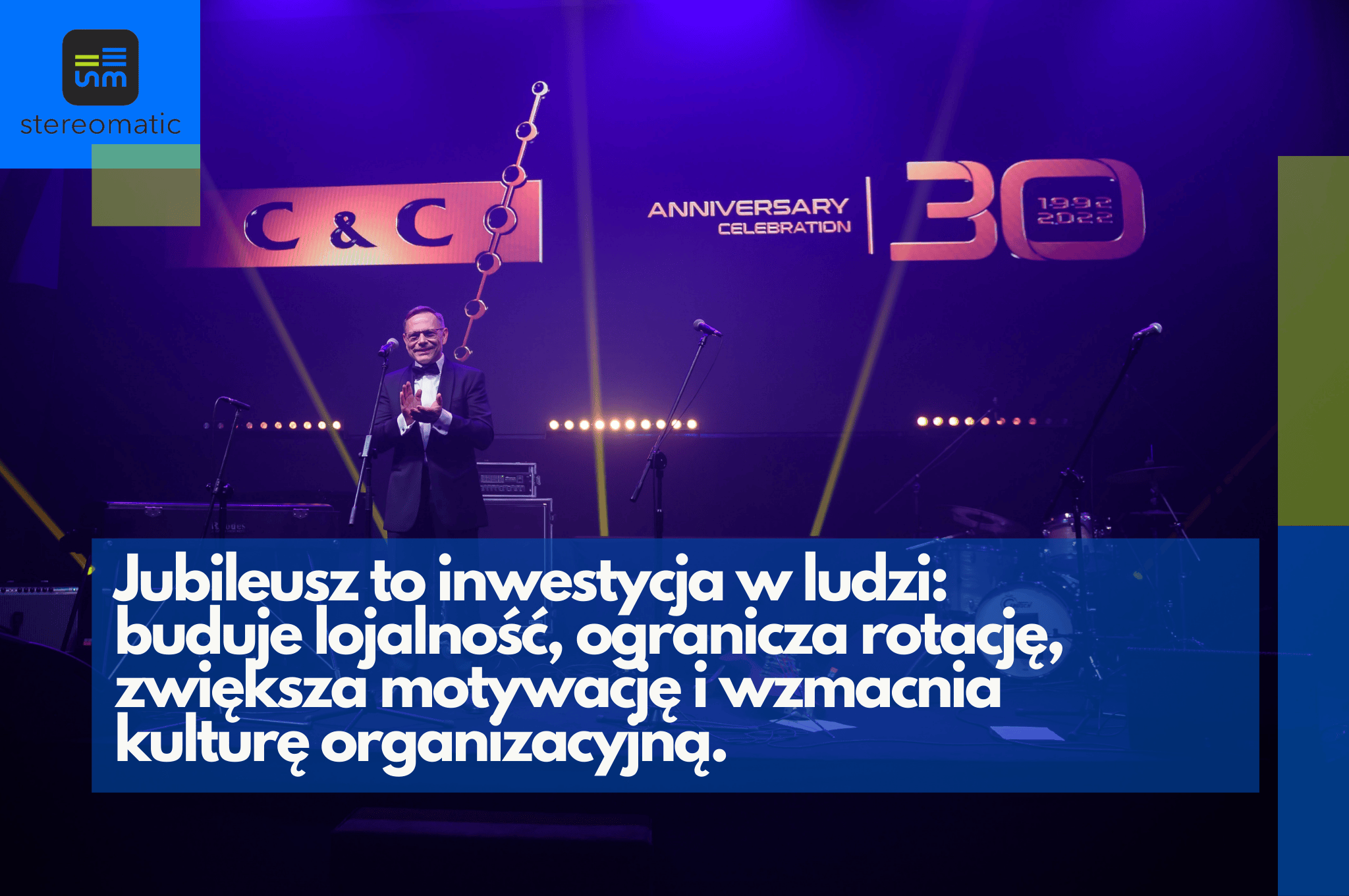 Prezes C&C Partners podczas obchodów jubileuszu 30-lecia firmy – wydarzenie wzmacniające lojalność pracowników i budujące kulturę organizacyjną